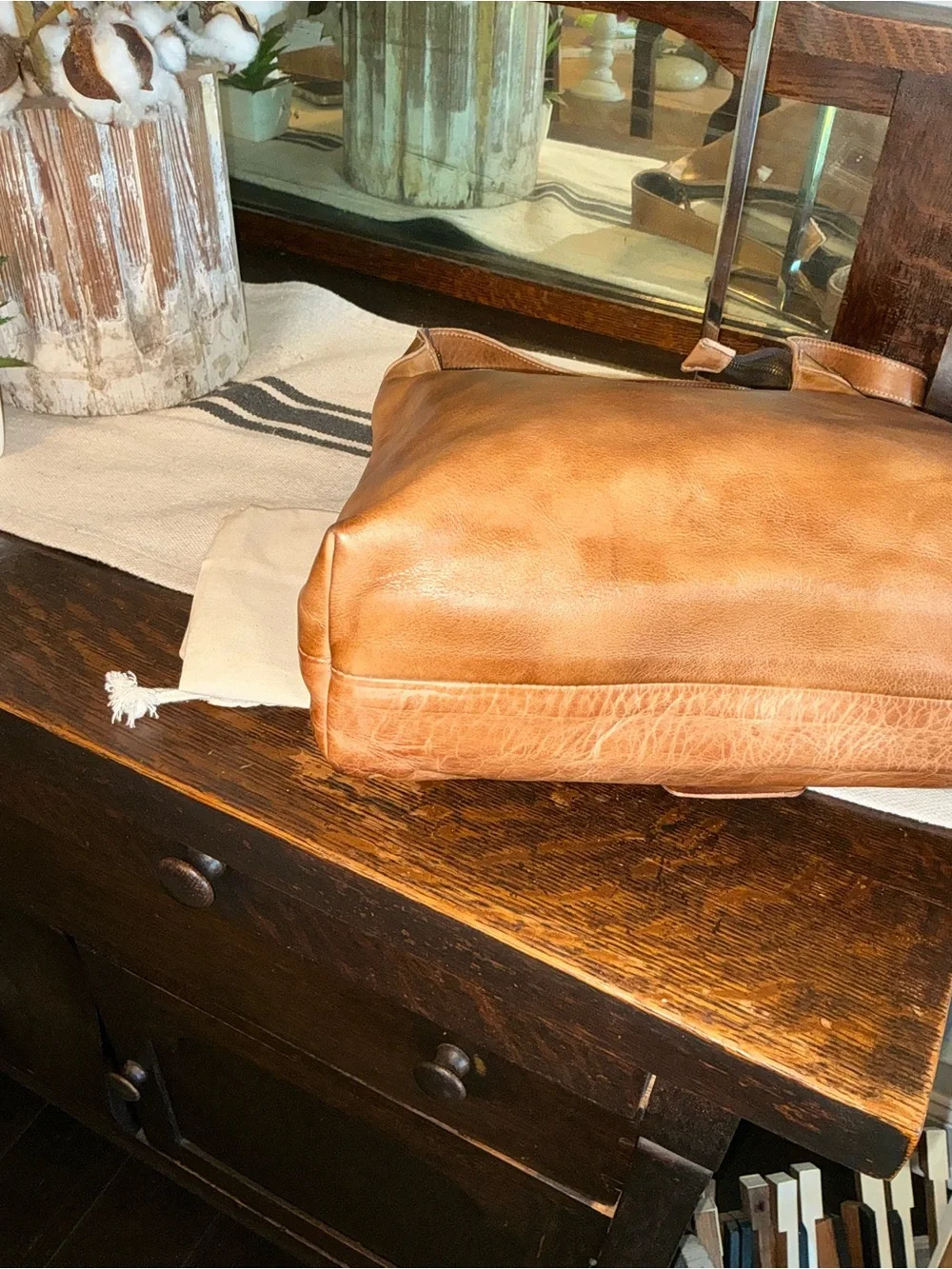NWT Bed Stu Leather Dallas LTC Hobo Shoulder Bag Tan Rustic MSRP $325